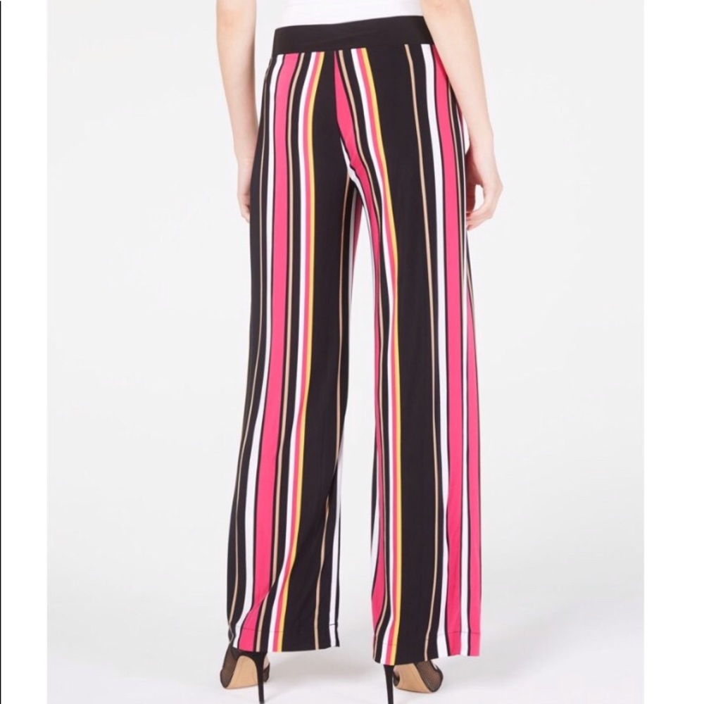 INC Womens Black Striped Wide Leg Pants - Picture 2 of 12